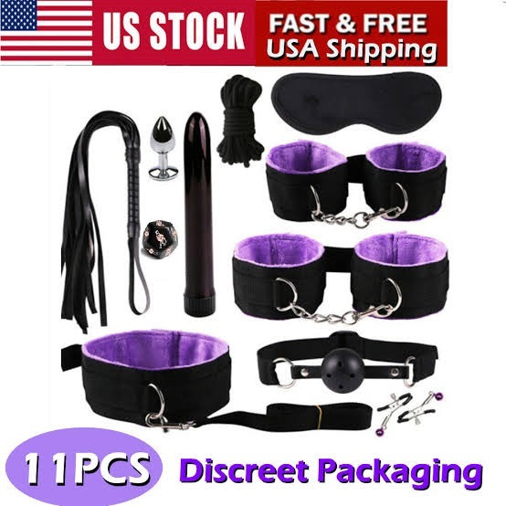 ست بی دی اس ام 11 تیکه + ویبراتور بزرگ و پلاگ استیل و تاس ( ارباب و برده ) bdsm کد 755